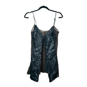 Victoria's Secret Lingerie Top Women Medium Black Tie Front Y2K